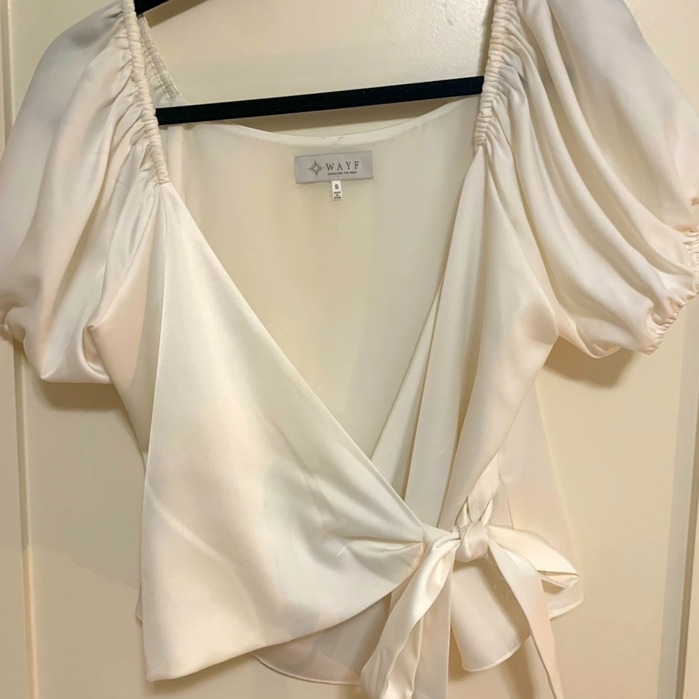 Wayf belle sleeved wrap top